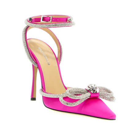 Mach & Mach Double Bow Crystal Pumps - Magenta