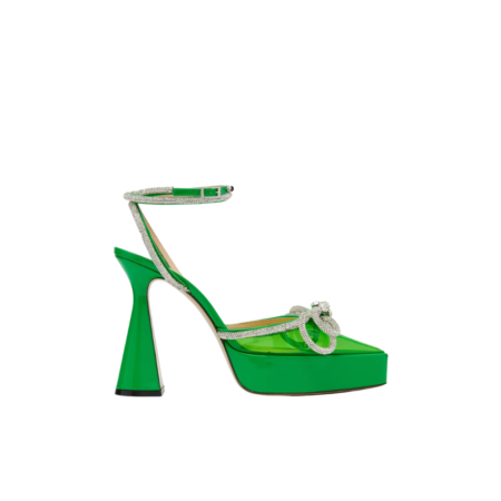 MACH&MACH Double Bow Crystal-embellished Platform Pumps