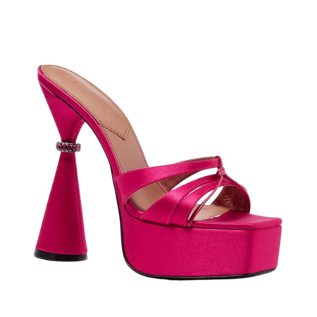 D'Accori Sienna 130 Platform Mule Sandals in Satin