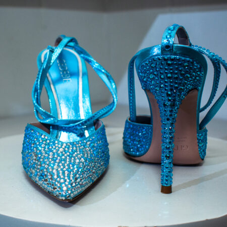 crystal-embellished pointed-toe pump