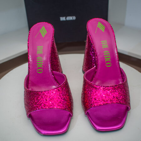 "Luz" Fuchsia Glitter Mule