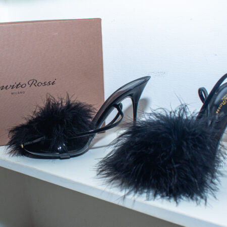 Gianvito Rossi Spice Plume Heeled Sandal