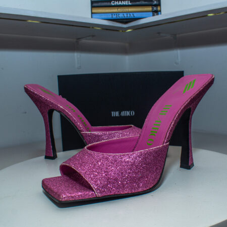 The Attico Anais Glitter 105mm Mules