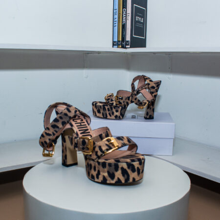 Moschino Leopard Print Platform Sandals