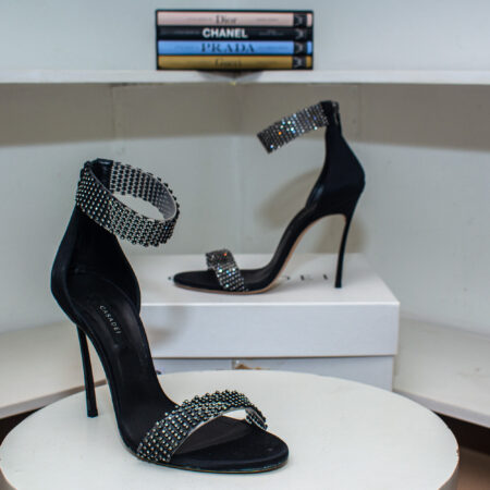 Casadei Blade Twenties Satin Sandal.