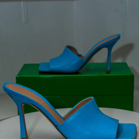 Bottega Veneta Stretch Leather Mule-Sky Blue