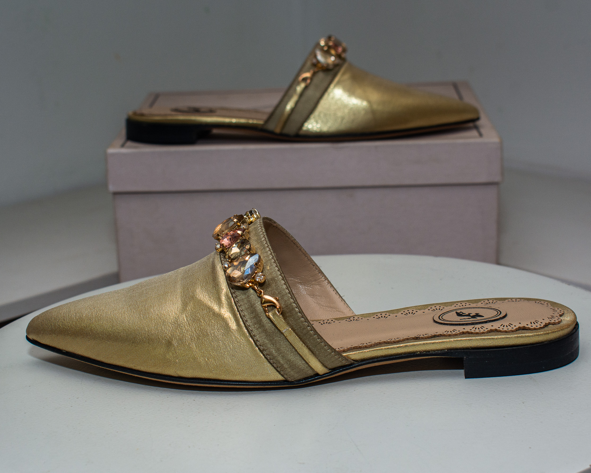 Pointed-Toe Embellished Mule Or Flat Slide. - Image 2