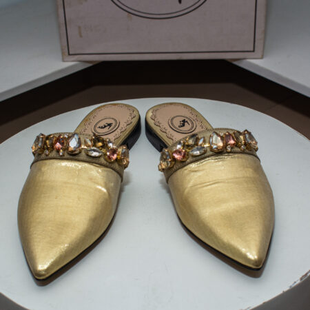Pointed-Toe Embellished Mule Or Flat Slide.